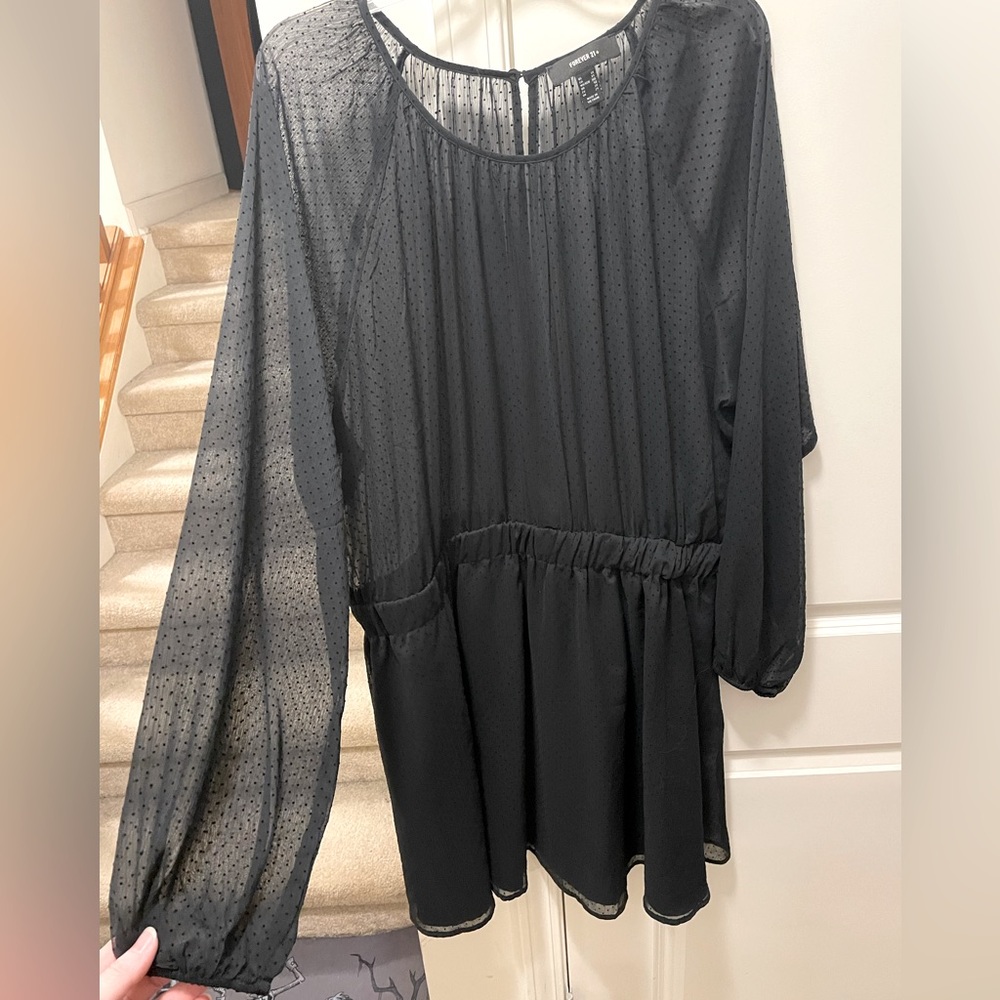 3x Forever 21 sheer polka dot dress worn once